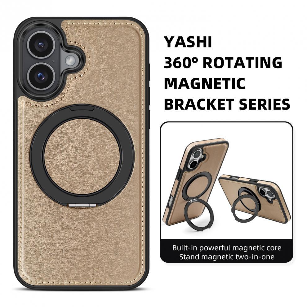 Luxury Leather Business Magsafe Bracket Mobile Phone Case for Apple iPhone
