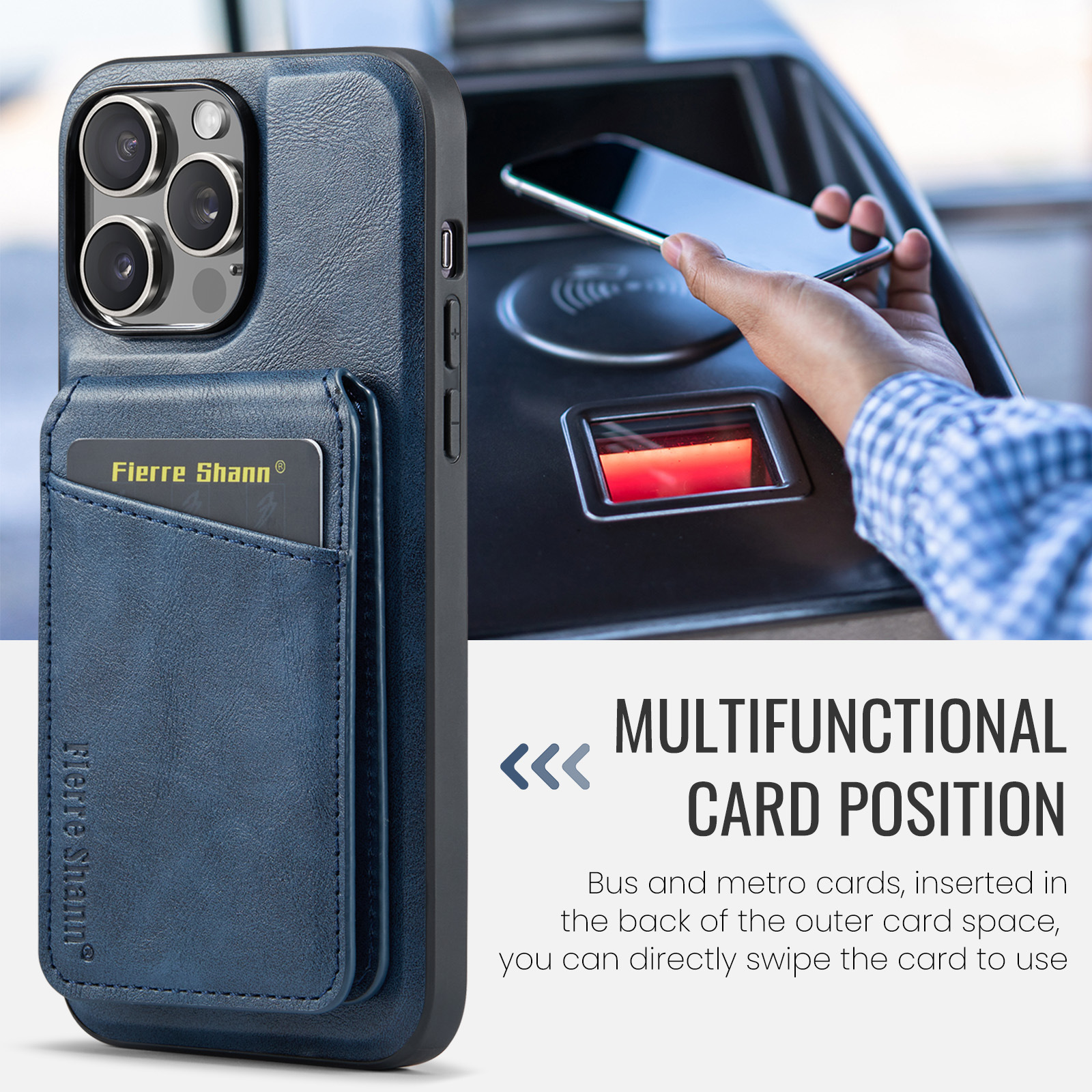 Luxury Leather Business Magsafe Card Wallet Mobile Phone Case for Apple iPhone