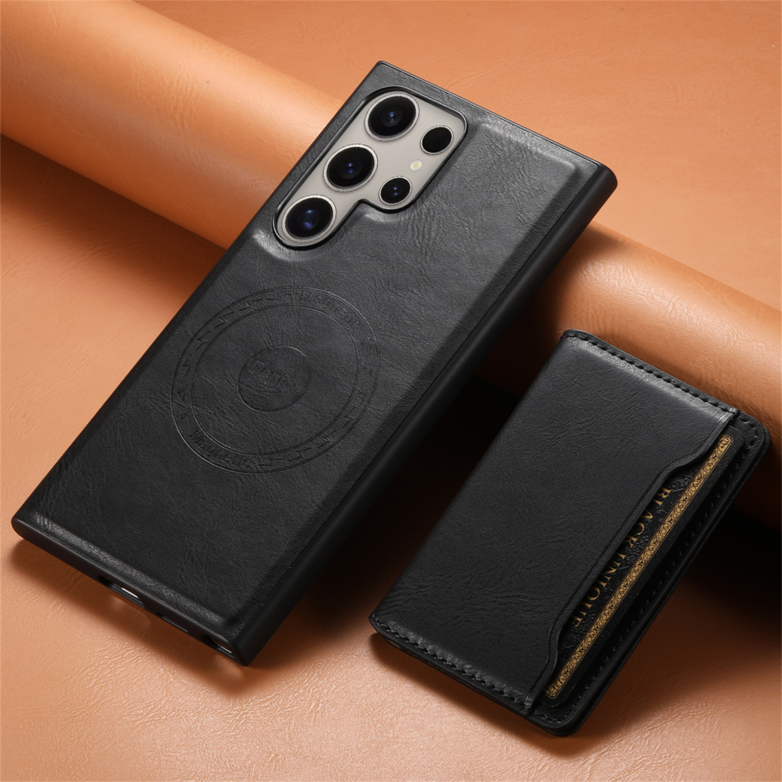 Leather Card Wallet Magsafe Mobile Phone Case for Samsung Galaxy S