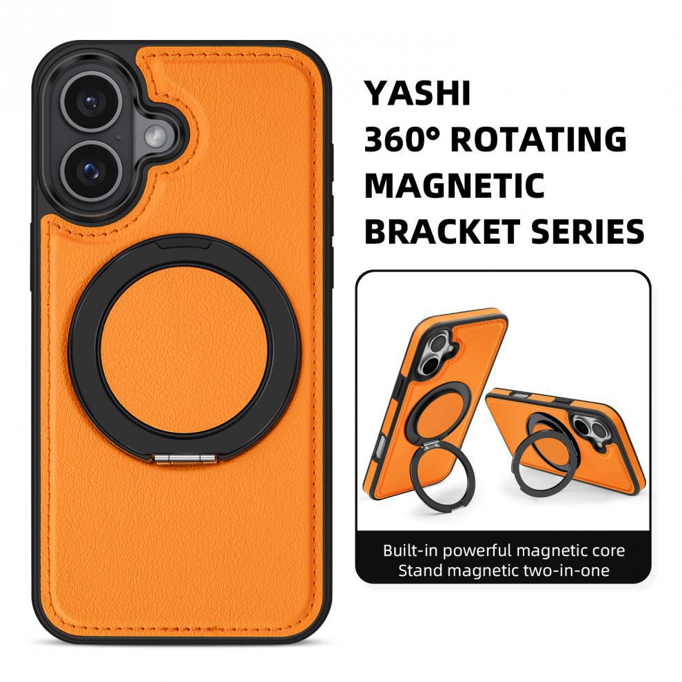 Luxury Leather Business Magsafe Bracket Mobile Phone Case for Apple iPhone