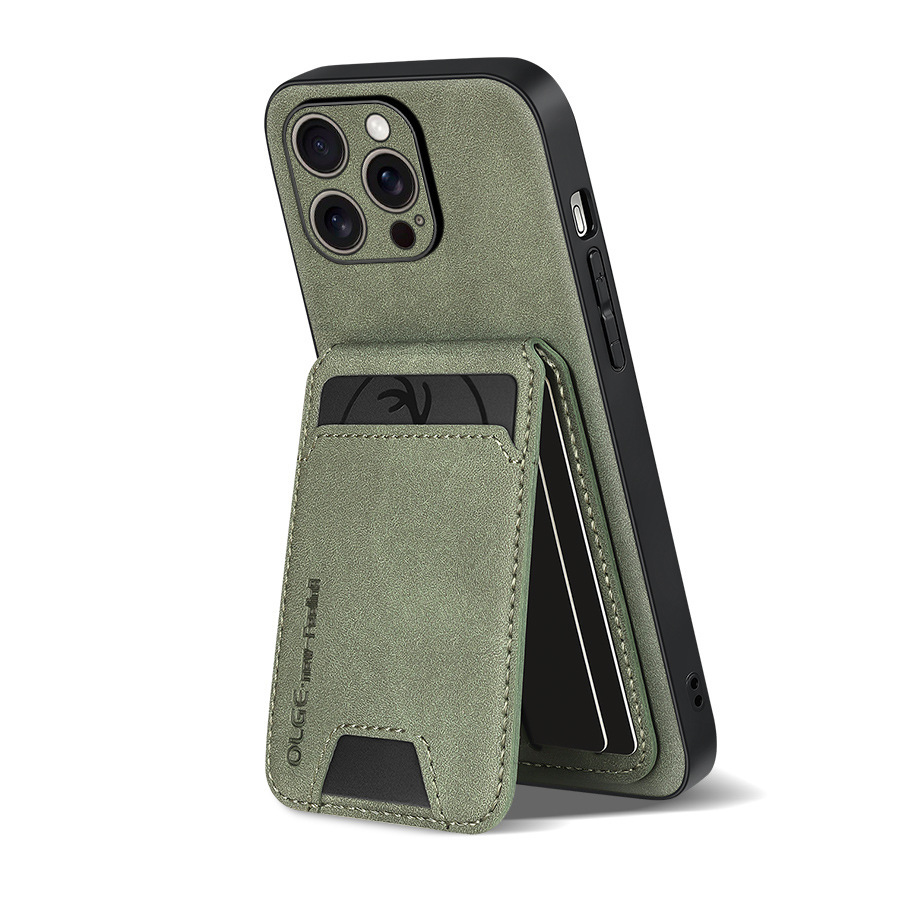 Leather Business Card Wallet Mobile Phone Case for iPhone