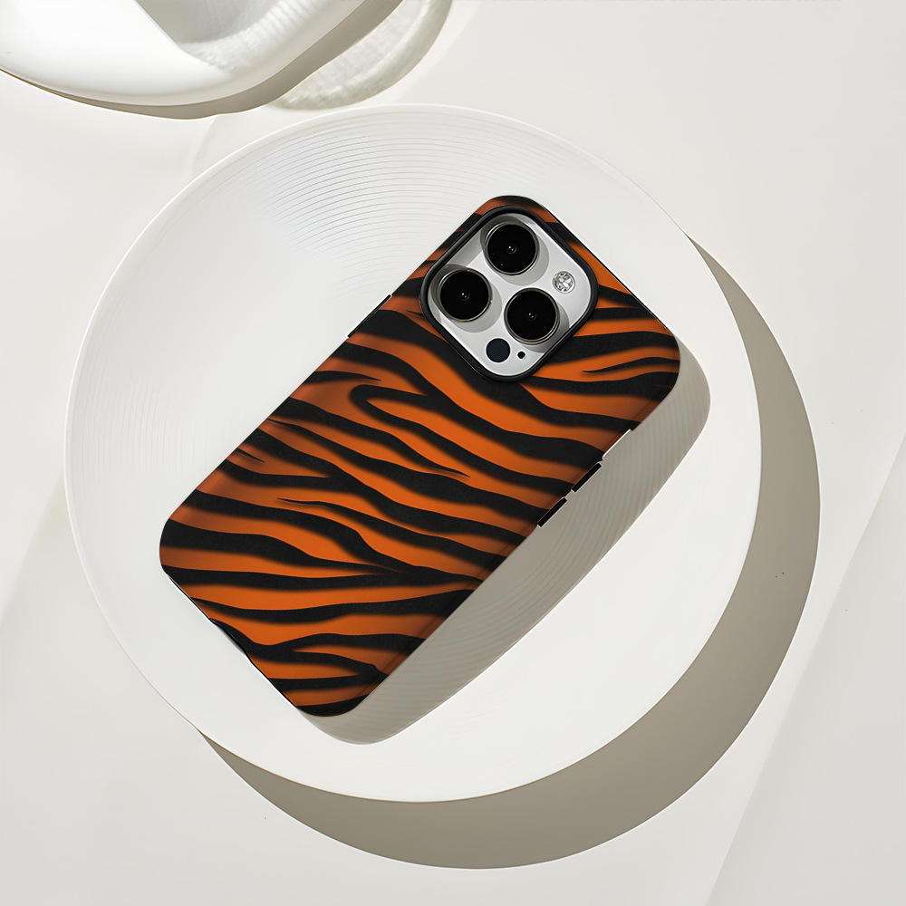 Cross-border Tiger Print Art style phone case for iPhone11Promax 2-in-1 film case 13pm phone case