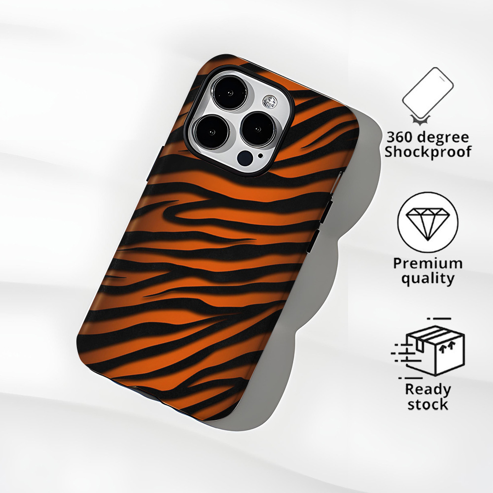 Cross-border Tiger Print Art style phone case for iPhone11Promax 2-in-1 film case 13pm phone case