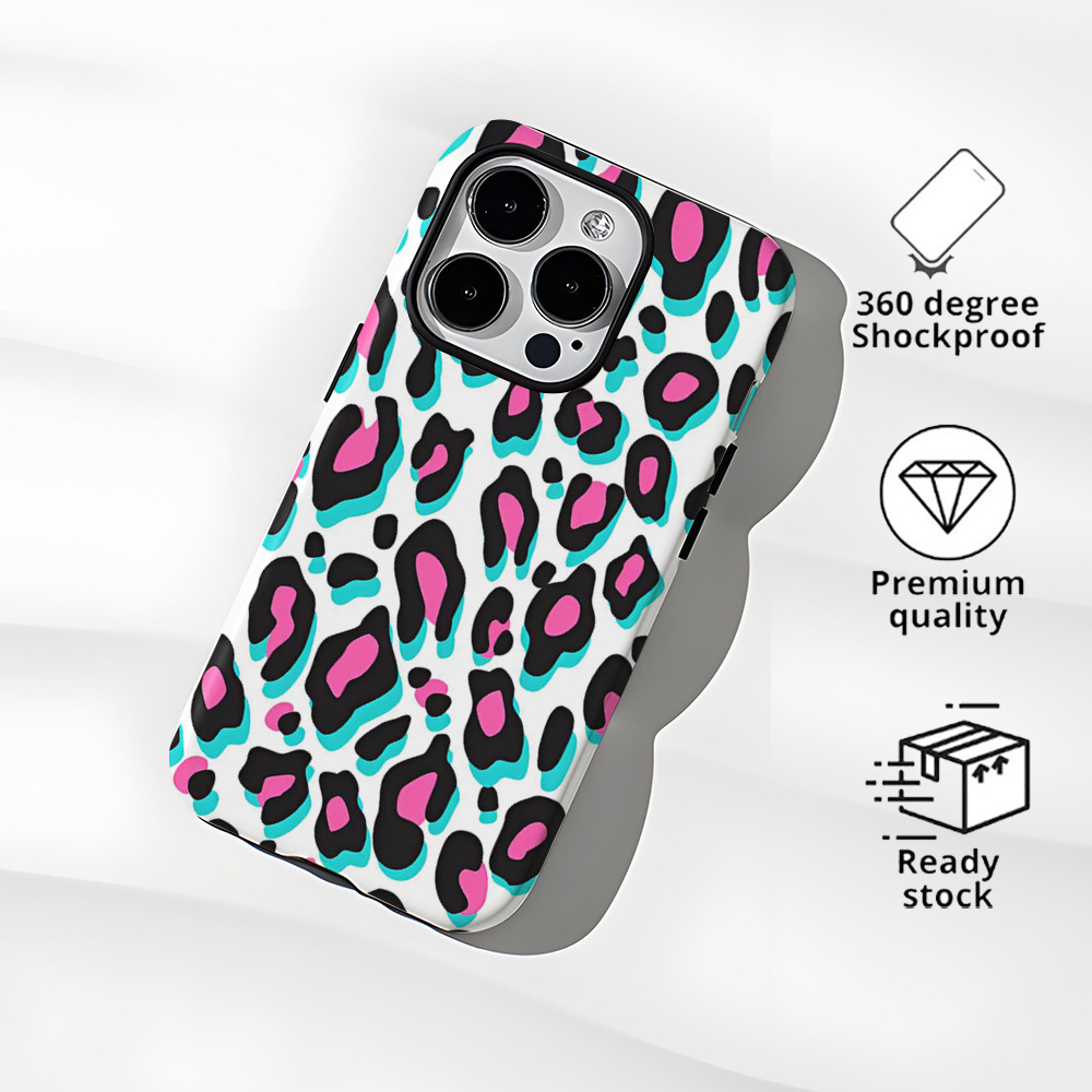 Premium Retro Leopard Printed Phone Case for Apple iPhone