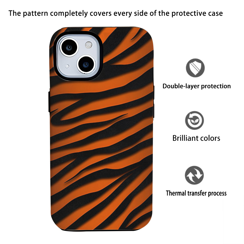 Cross-border Tiger Print Art style phone case for iPhone11Promax 2-in-1 film case 13pm phone case