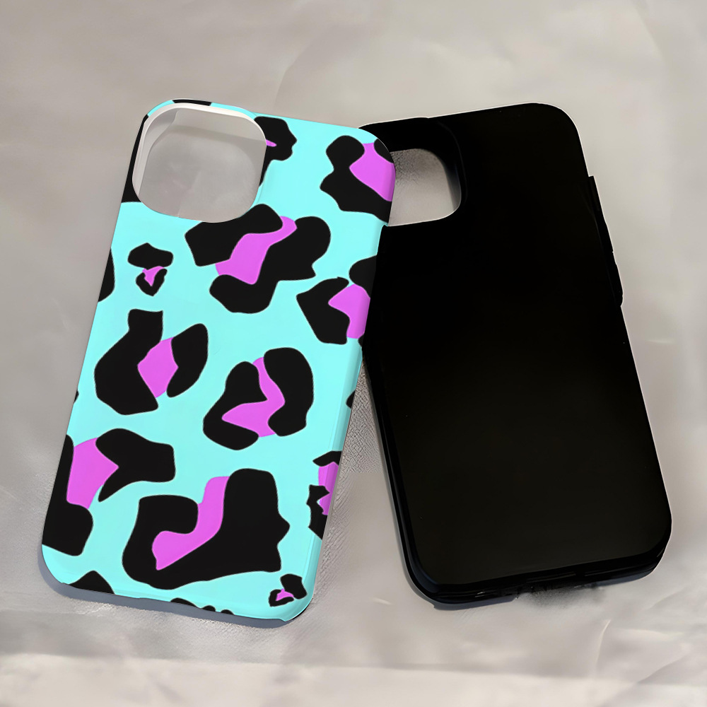 Mint green color leopard print film shell Apple 15Pro phone case 11Pro for IP13 cross-border explosive 12pm