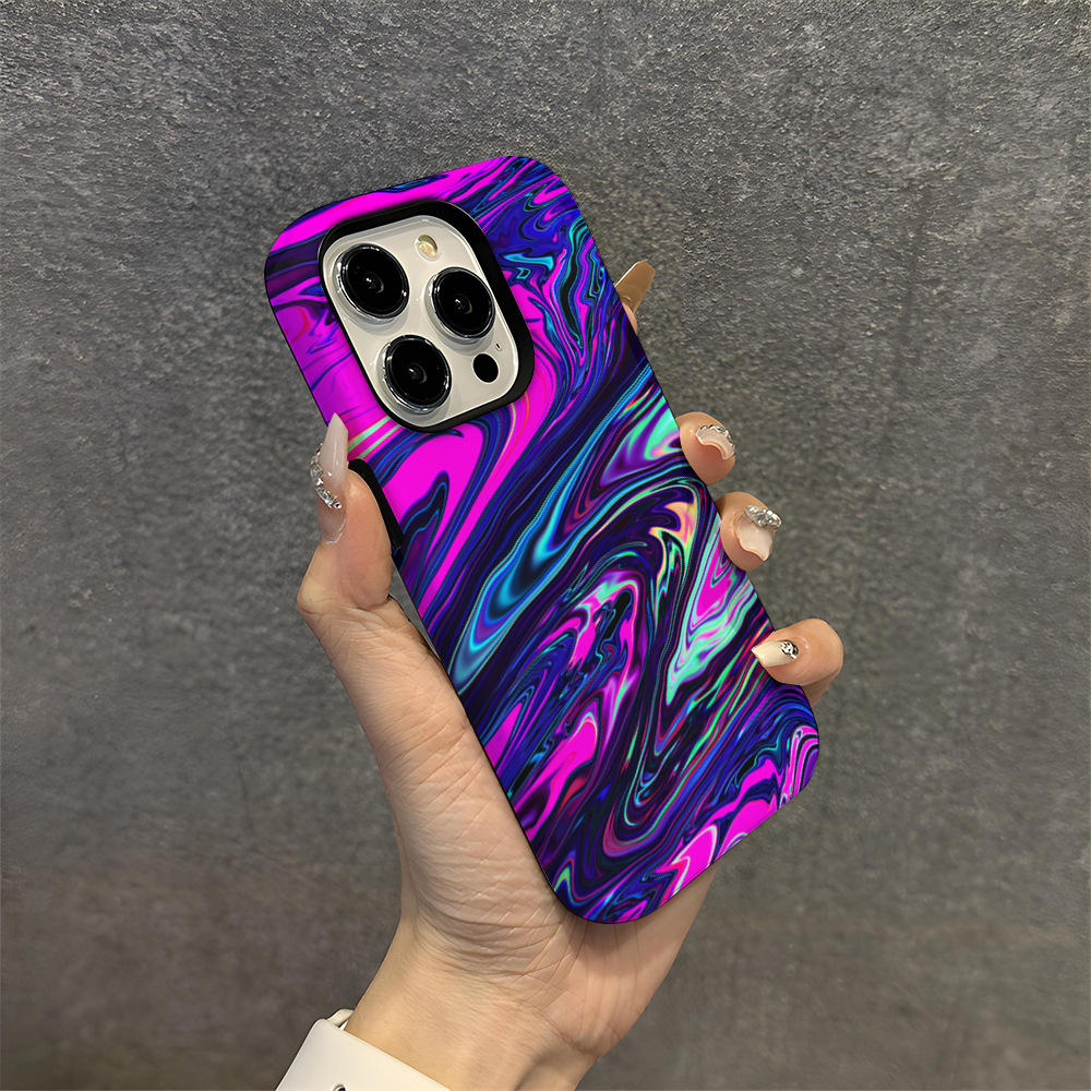Cross-border Wavy 2-in-1 film shell 14 for Apple 13pm phone case 12Pro Cool 15 niche 11