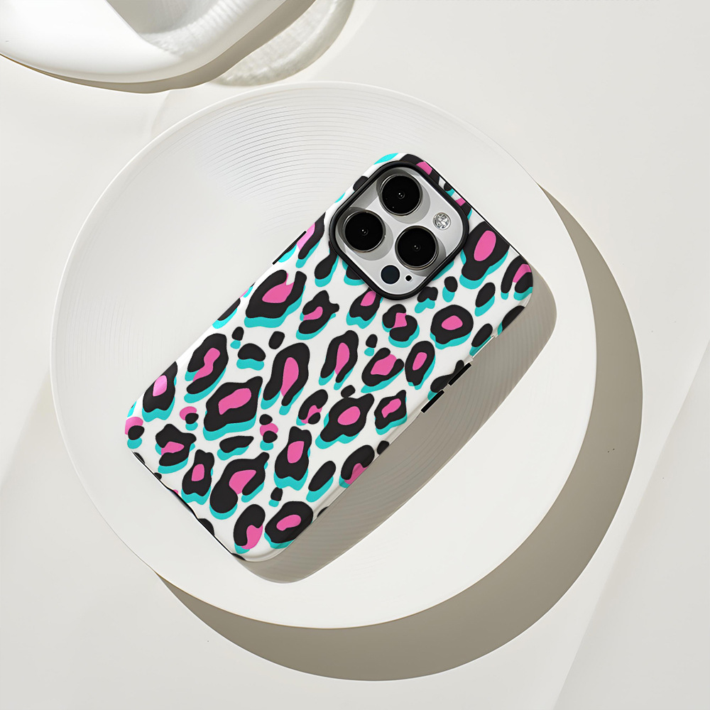 Premium Retro Leopard Printed Phone Case for Apple iPhone