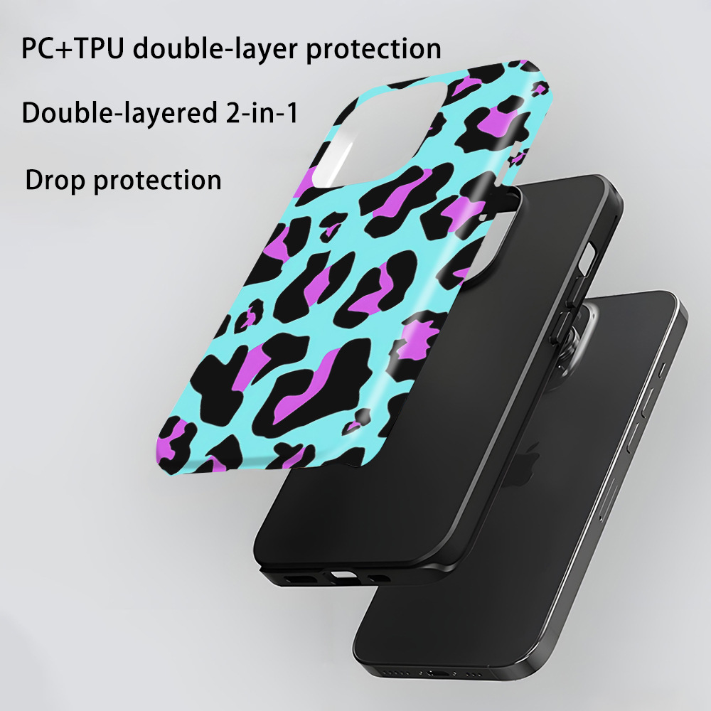 Mint green color leopard print film shell Apple 15Pro phone case 11Pro for IP13 cross-border explosive 12pm