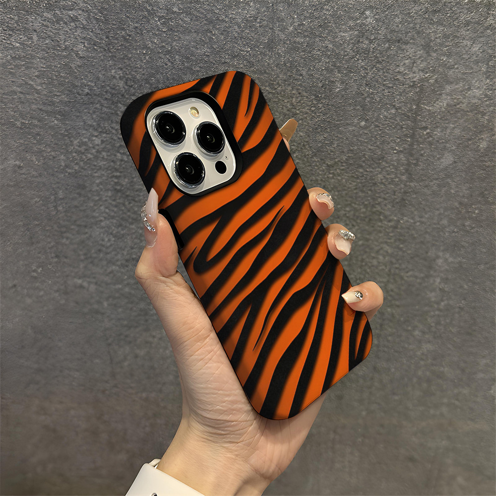 Cross-border Tiger Print Art style phone case for iPhone11Promax 2-in-1 film case 13pm phone case