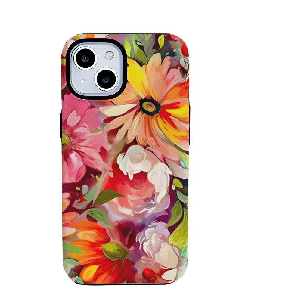 Amazon's latest watercolor floral phone case 14Promax 2-in-1 Film case for Apple 13pm retro
