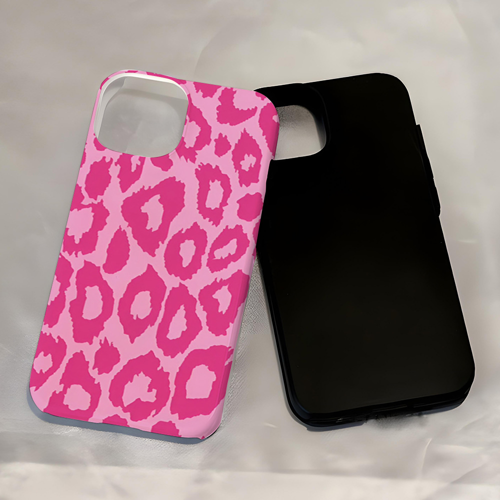 Rose Red Leopard Printed Phone Case for Apple iPhone