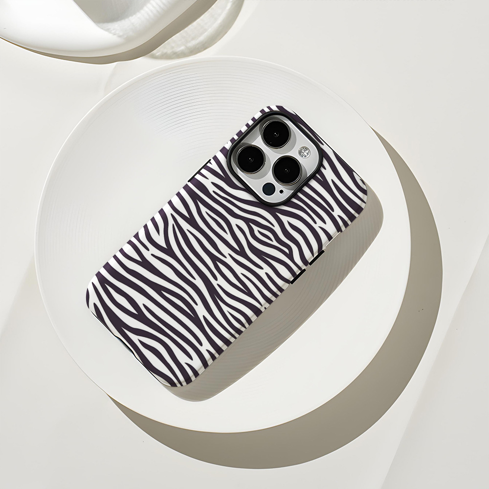 Foreign trade burst zebra print phone case IP16pm new film shell 2-in-1 15Promax phone case 13pm