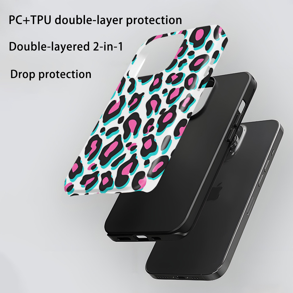 Premium Retro Leopard Printed Phone Case for Apple iPhone