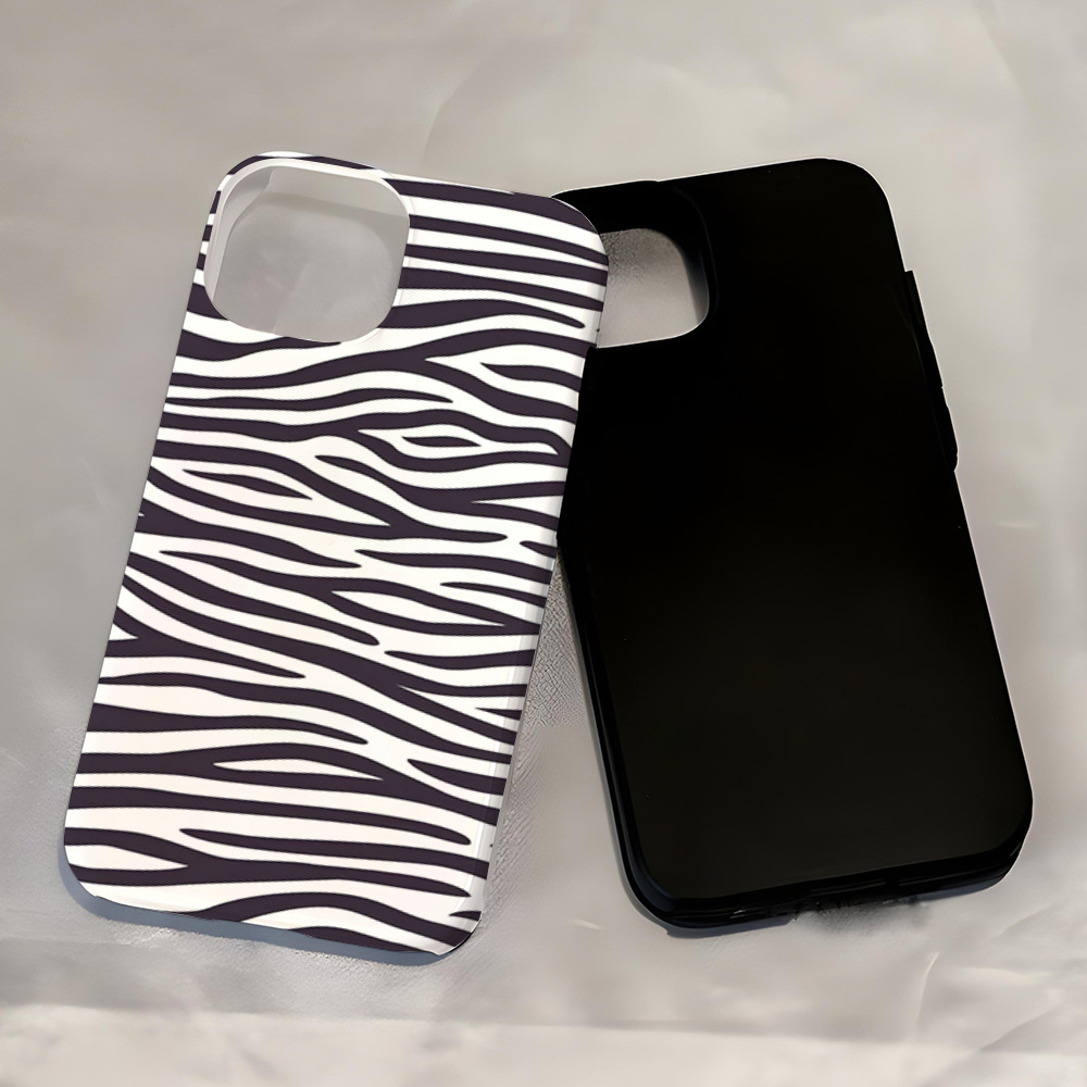 Foreign trade burst zebra print phone case IP16pm new film shell 2-in-1 15Promax phone case 13pm
