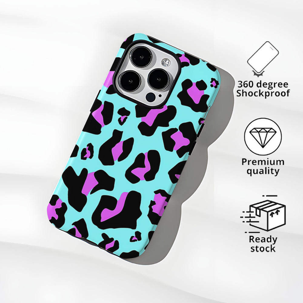 Mint green color leopard print film shell Apple 15Pro phone case 11Pro for IP13 cross-border explosive 12pm