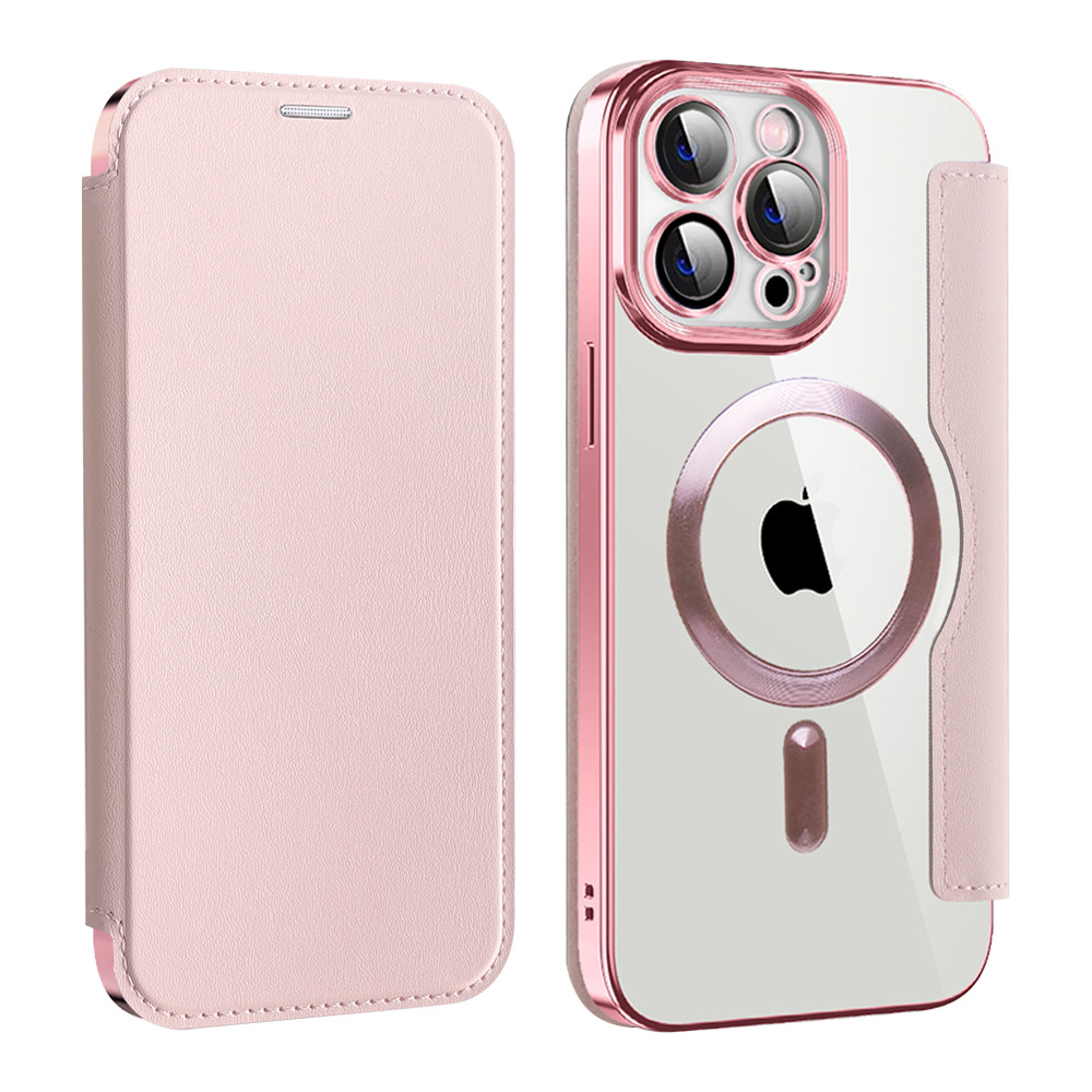 Leather Wallet Magsafe Bracket Mobile Phone Case for Apple iPhone