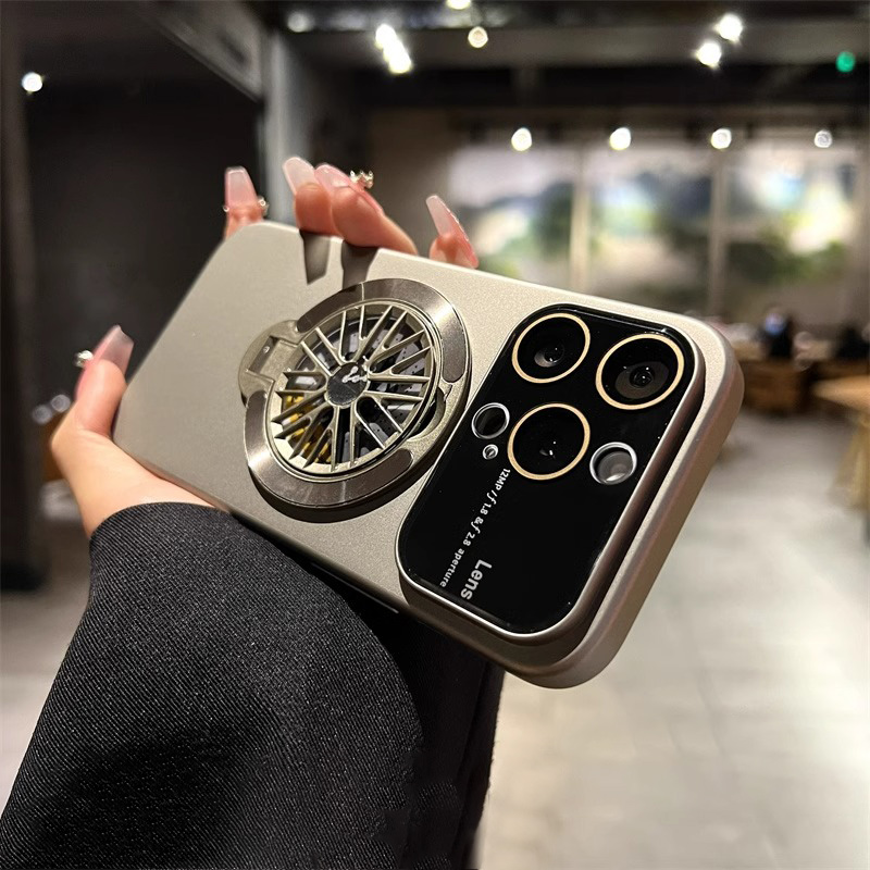 High-grade Rotating Gyroscope Magnetic Bracket Anti-fall Mobile Phone Case for iPhone