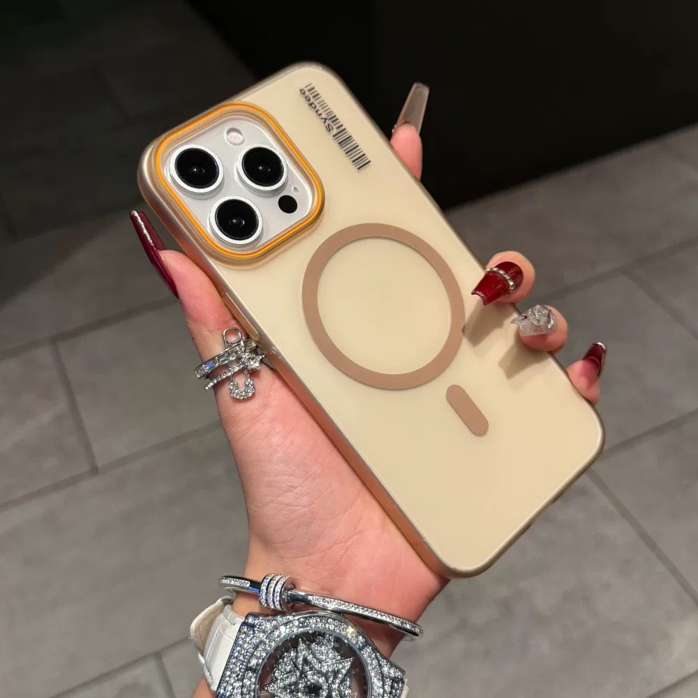 Acrylic Four-corner Anti-fall Creative Gyro Rotating Bracket Magsafe Mobile Phone Case for Apple iPhone
