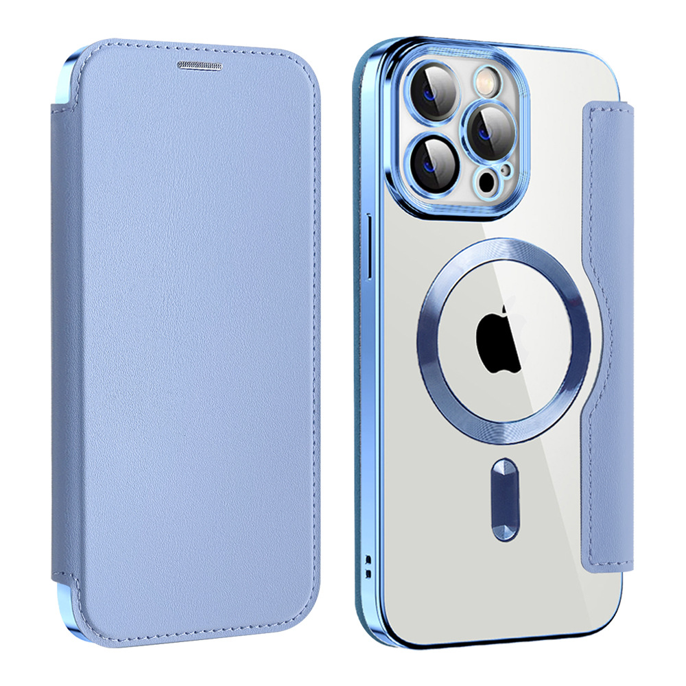 Leather Wallet Magsafe Bracket Mobile Phone Case for Apple iPhone