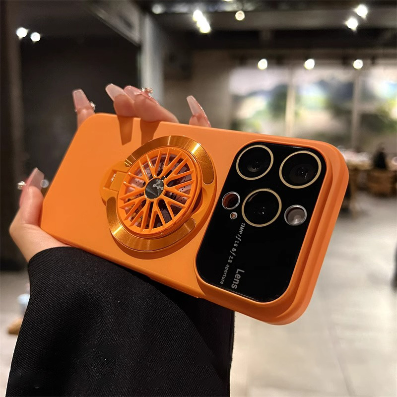 High-grade Rotating Gyroscope Magnetic Bracket Anti-fall Mobile Phone Case for iPhone
