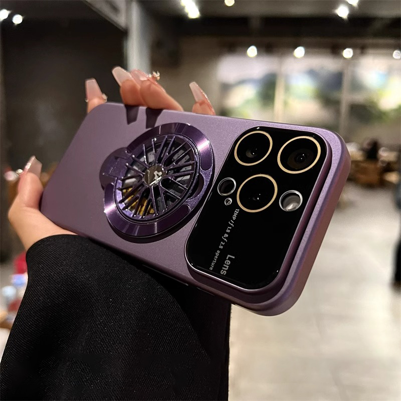 High-grade Rotating Gyroscope Magnetic Bracket Anti-fall Mobile Phone Case for iPhone