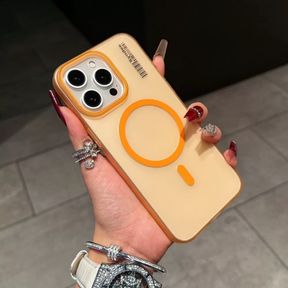 Acrylic Four-corner Anti-fall Creative Gyro Rotating Bracket Magsafe Mobile Phone Case for Apple iPhone