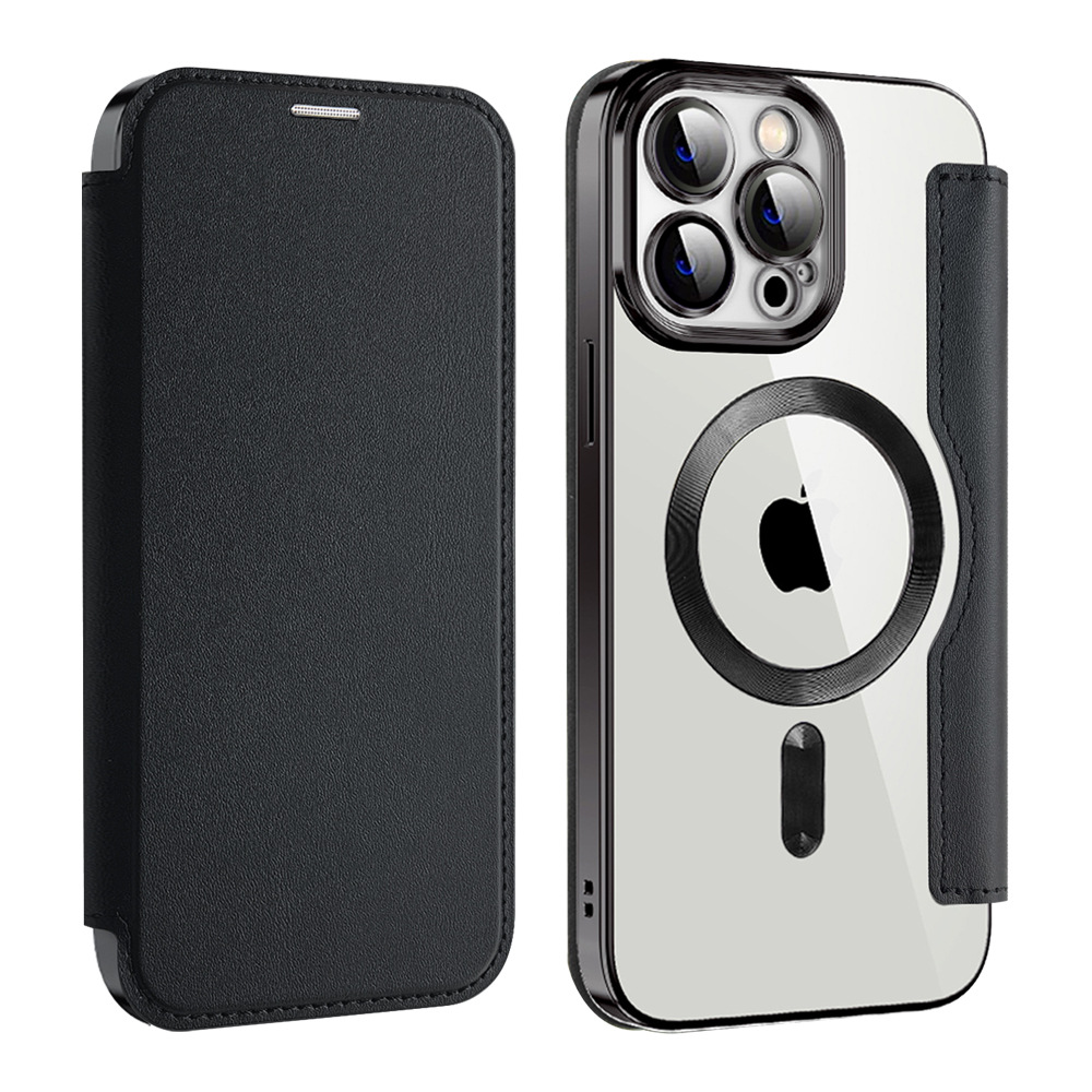 Leather Wallet Magsafe Bracket Mobile Phone Case for Apple iPhone