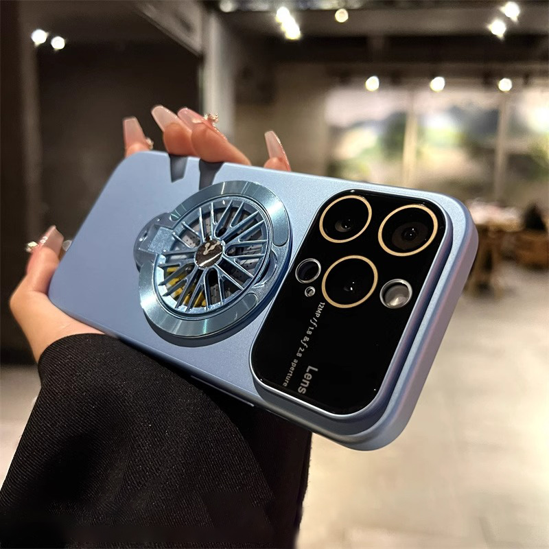 High-grade Rotating Gyroscope Magnetic Bracket Anti-fall Mobile Phone Case for iPhone