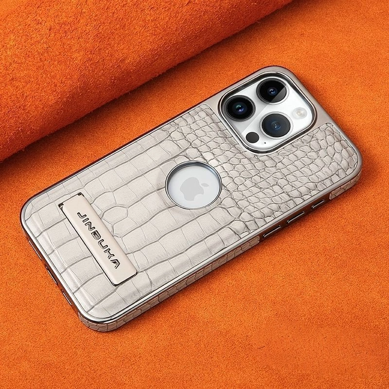 Luxury Leather Business Magsafe Bracket Mobile Phone Case for iPhone