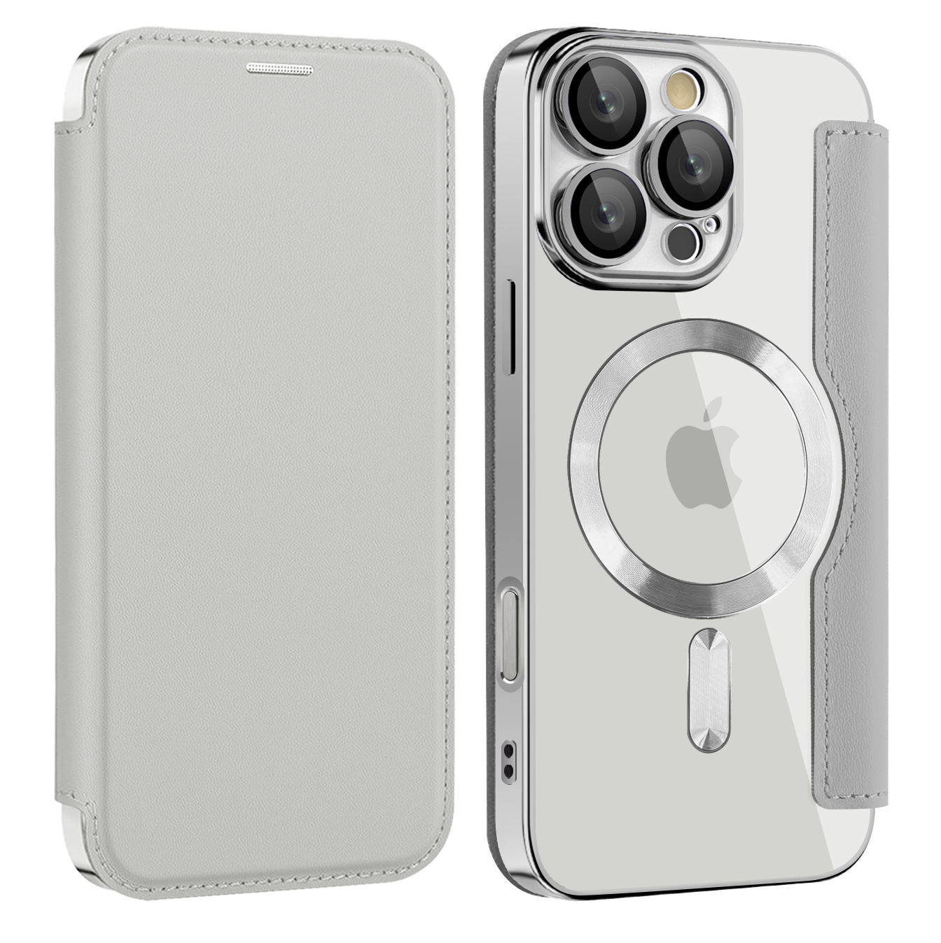 Leather Wallet Magsafe Bracket Mobile Phone Case for Apple iPhone