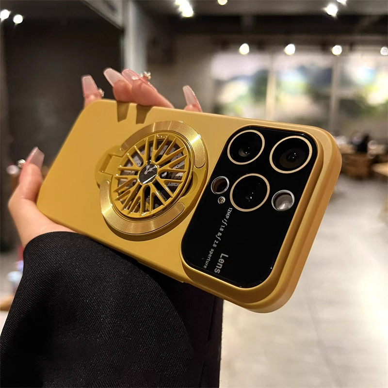 High-grade Rotating Gyroscope Magnetic Bracket Anti-fall Mobile Phone Case for iPhone