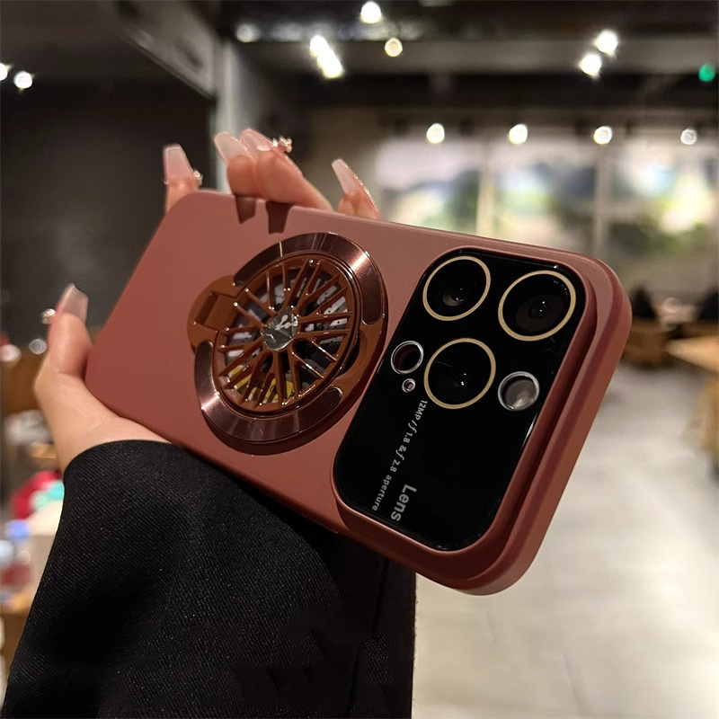 High-grade Rotating Gyroscope Magnetic Bracket Anti-fall Mobile Phone Case for iPhone