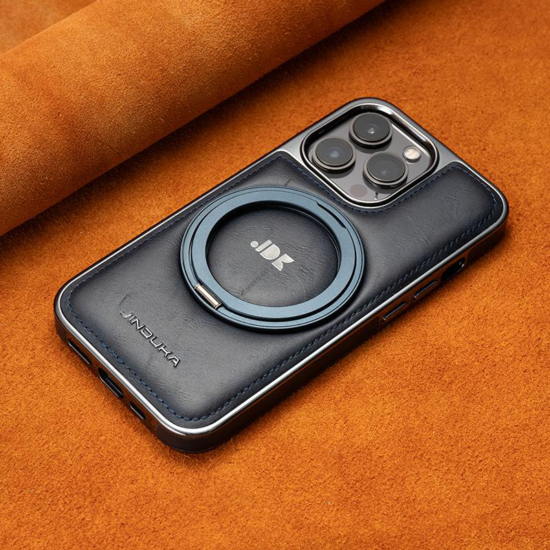 Luxury Leather Business Magsafe Bracket Mobile Phone Case for iPhone