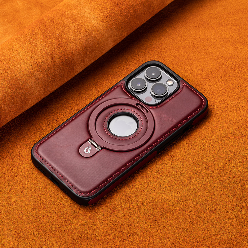 Leather Magsafe Bracket Mobile Phone Case for iPhone