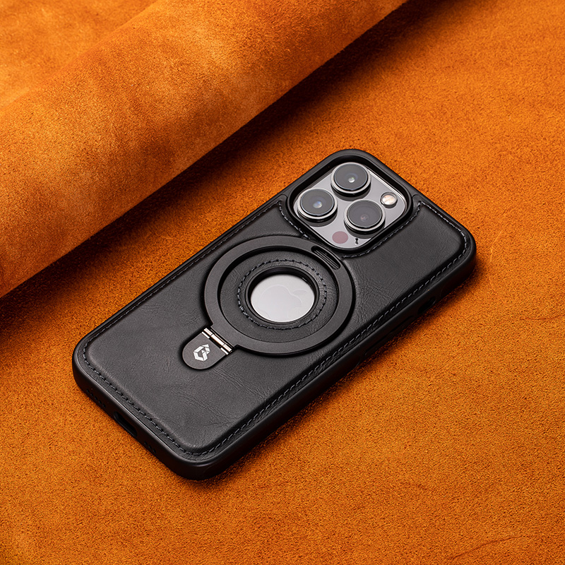 Leather Magsafe Bracket Mobile Phone Case for iPhone