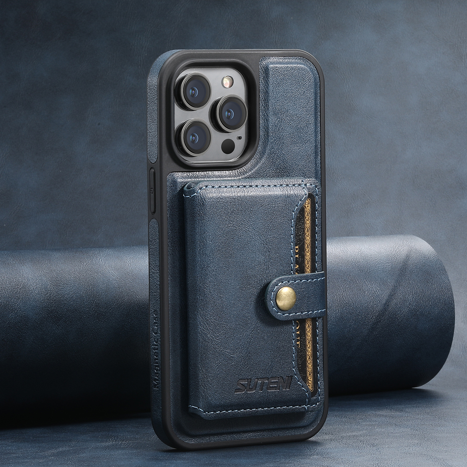 Leather Business Magsafe Card Wallet Mobile Phone Case for iPhone