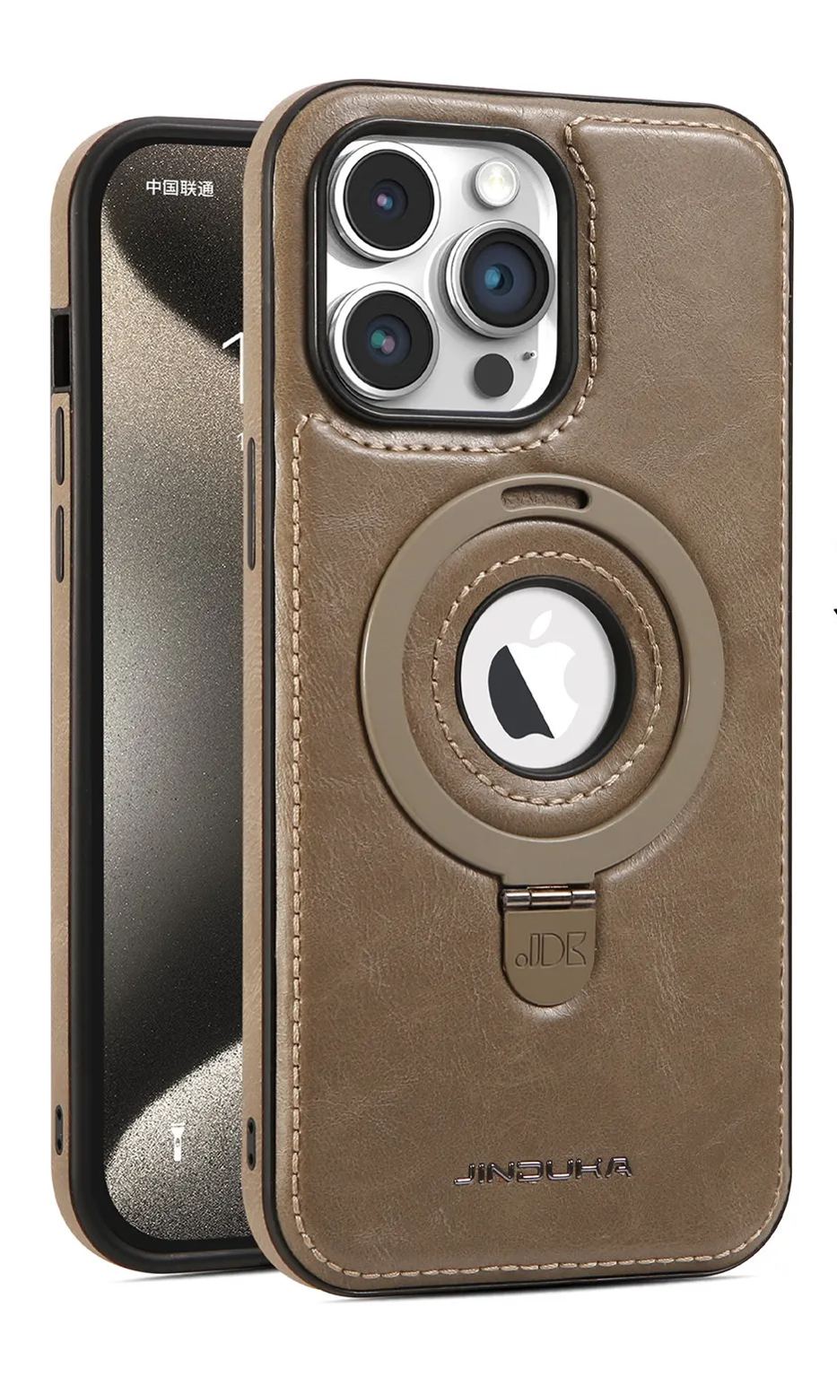 Leather Business Magsafe Bracket Mobile Phone Case for iPhone