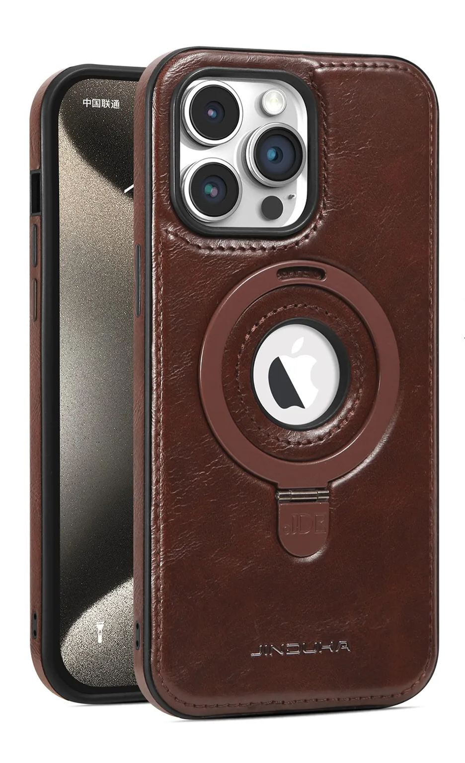 Leather Business Magsafe Bracket Mobile Phone Case for iPhone