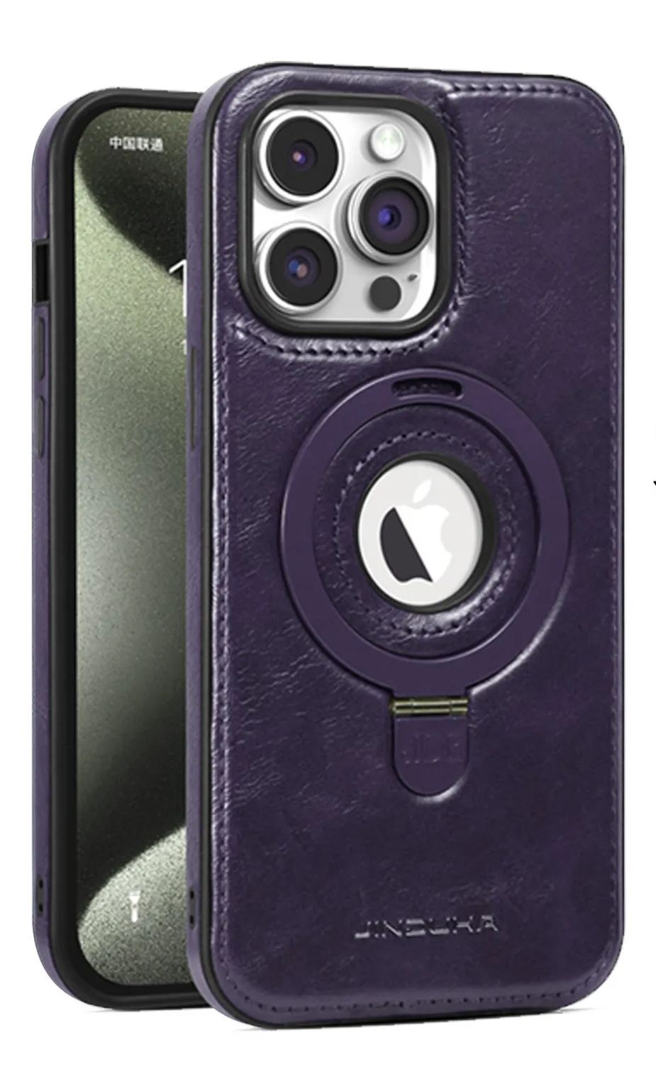 Leather Business Magsafe Bracket Mobile Phone Case for iPhone