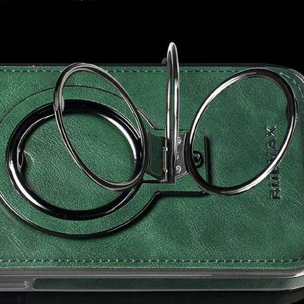 Leather Business Magsafe Bracket Mobile Phone Case for iPhone
