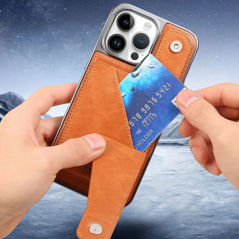 Leather Card Wallet Mobile Phone Case for iPhone