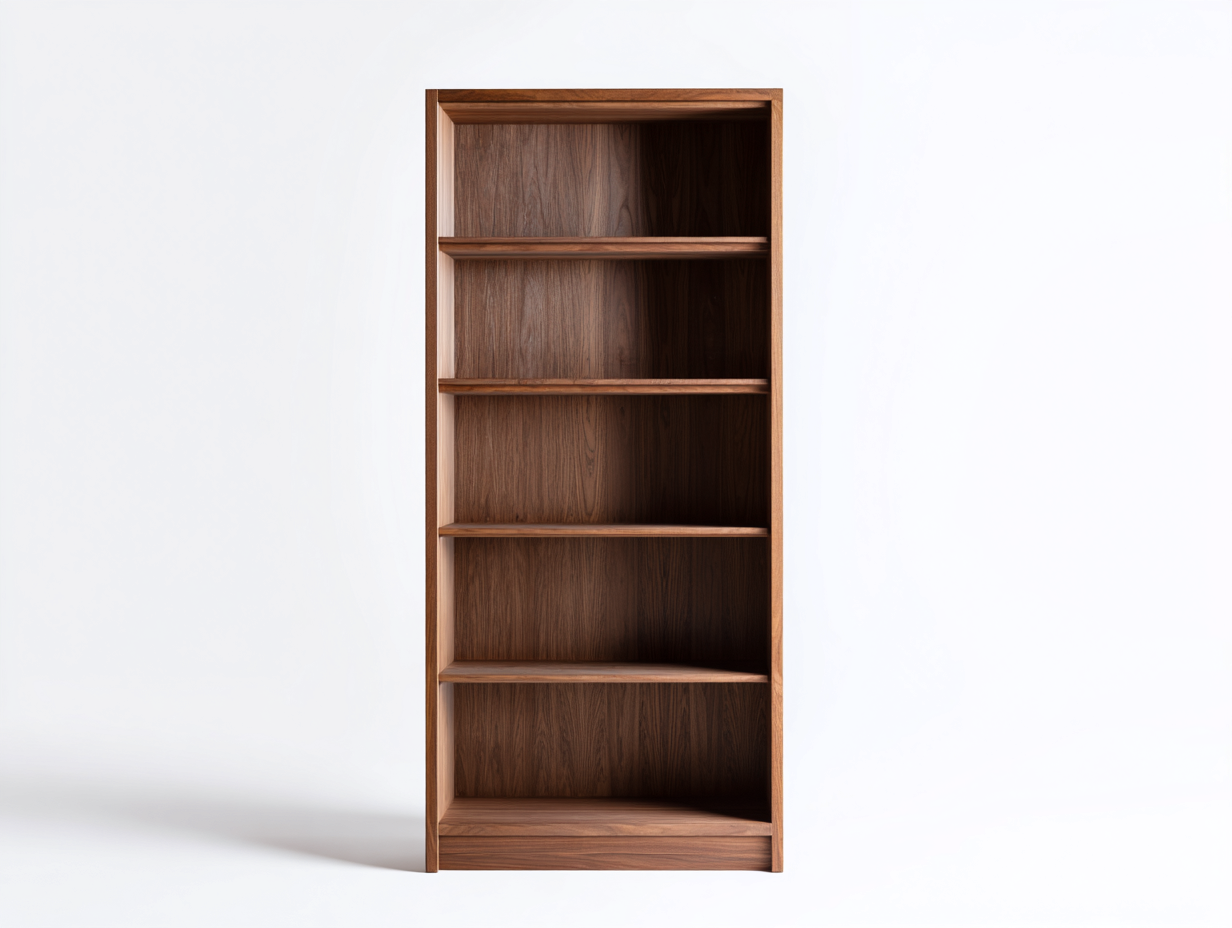 Bücherregal-Holz-72×34×182 cm-Walnussbraun-fünf offene Fächer mit geschlossener Rückwand fürs Arbeitszimmer-Kanorvahouse