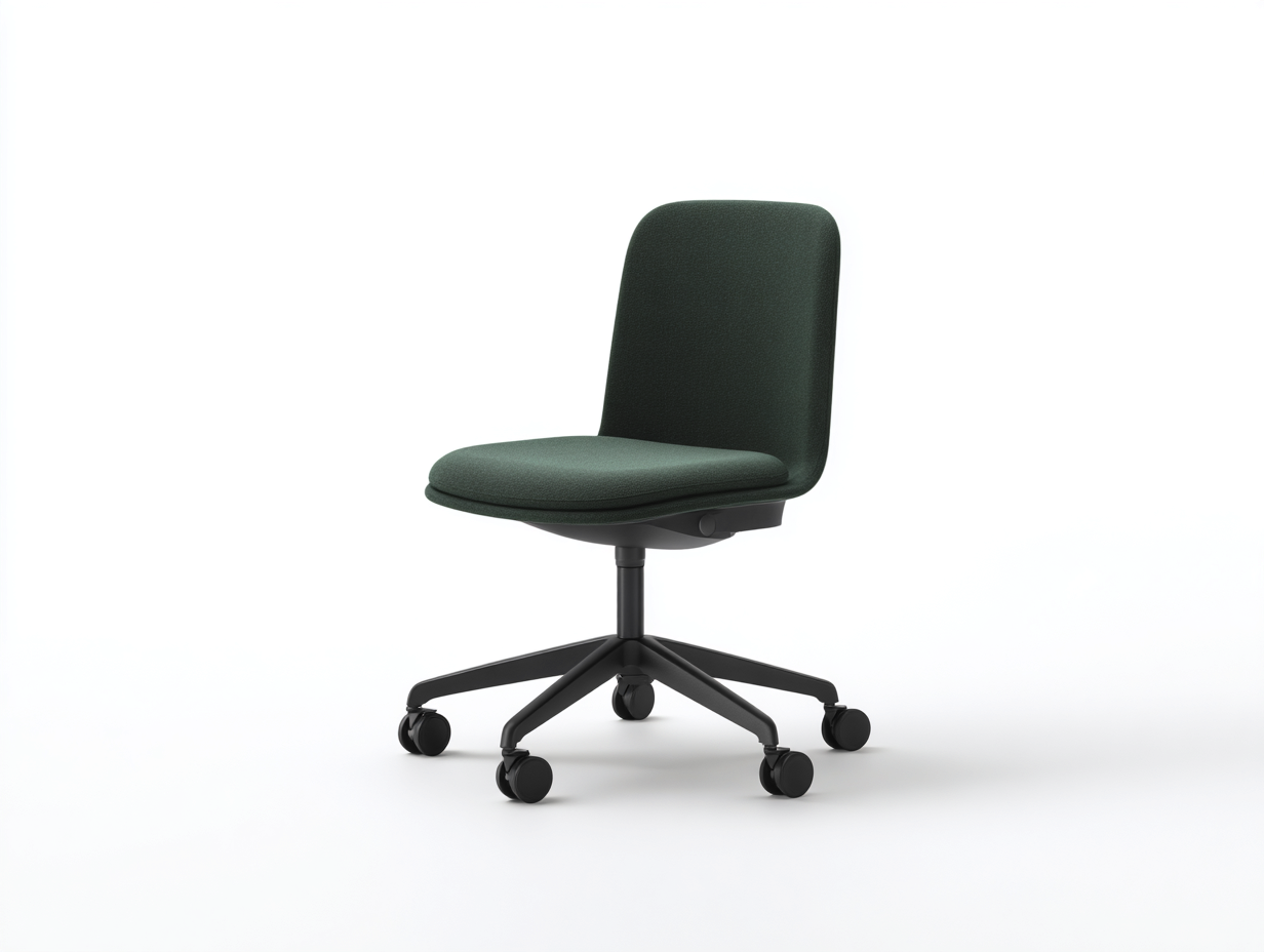 Computerstuhl-Webstoff-60×60×88–98 cm-Dunkelgrün/Schwarz-armlehnenlos mit Rollen fürs Homeoffice-Kanorvahouse
