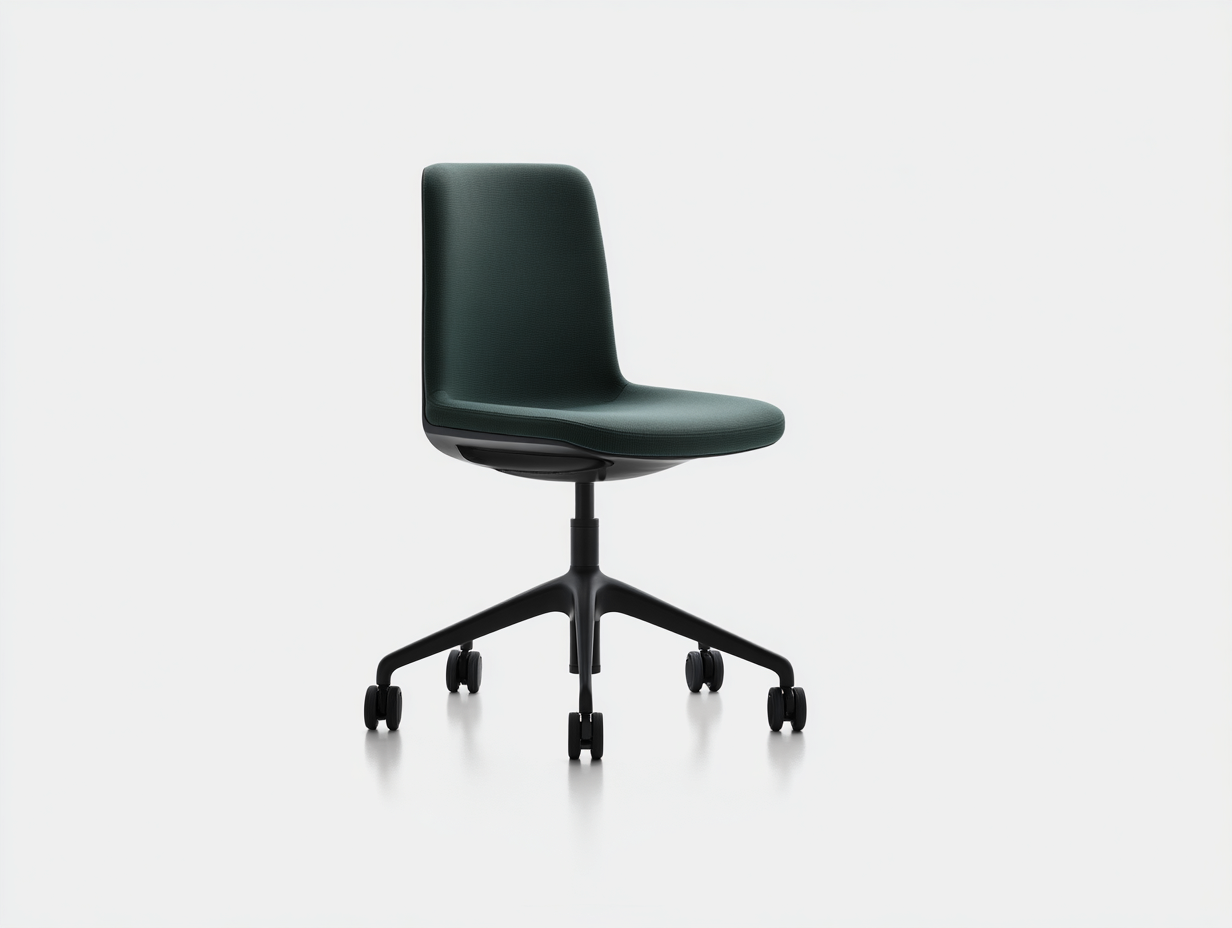 Computerstuhl-Stoff-Kunststoff-60×60×99–109 cm-Tannengrün/Schwarz-hohe Rückenlehne mit Drehgestell fürs Homeoffice-Kanorvahouse