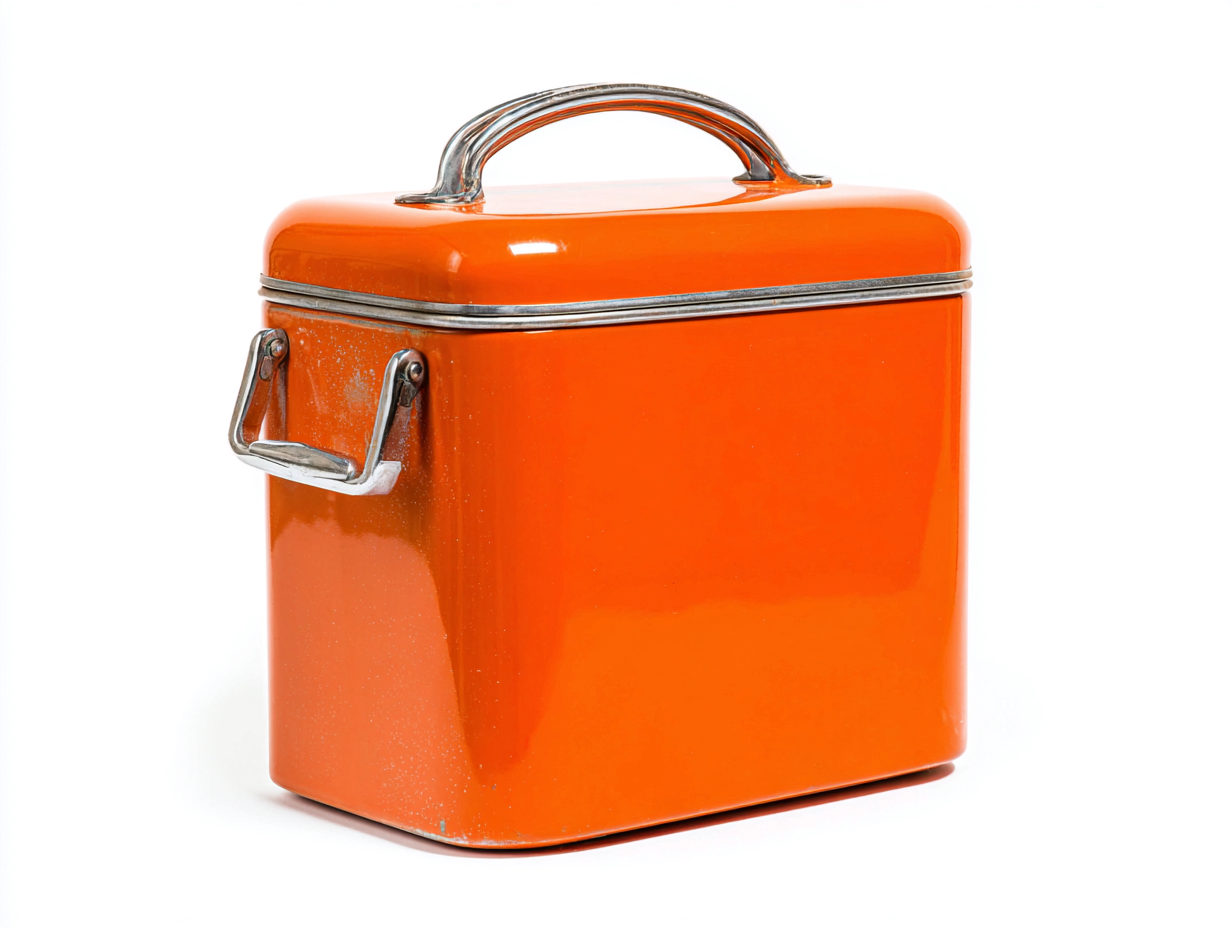 Tragbare Isolierbox-Kunststoff-50×40×43 cm-Cremeweiß/Silber-Terrasse-verstärkter Deckel mit Tragegriffen-Riviasohaus