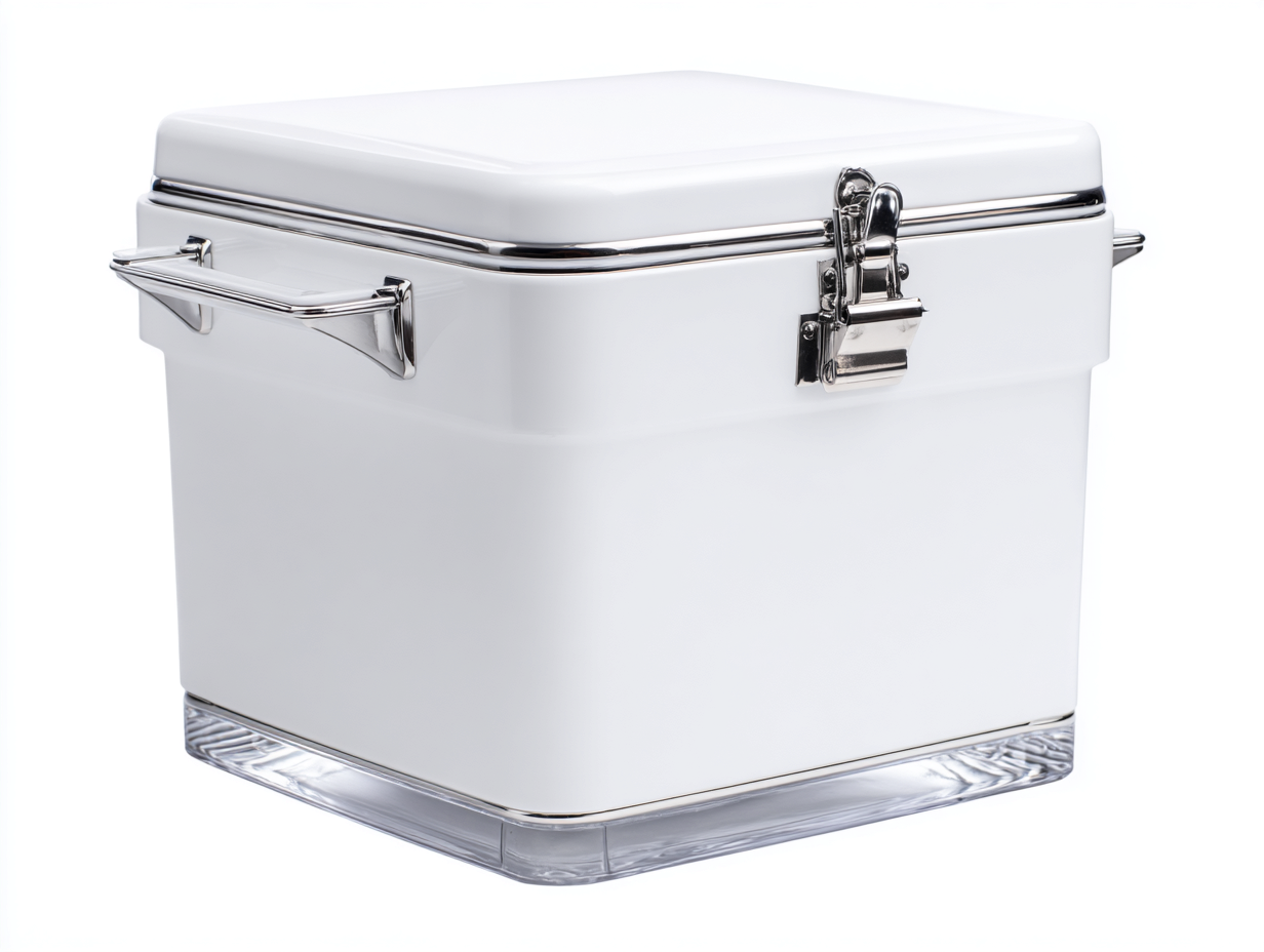 Tragbare Isolierbox-Metall-31×31×42 cm-Orange/Silber-Retrodesign für Terrasse-Riviasohaus