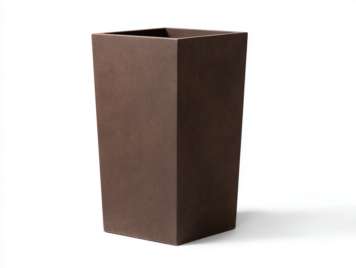 Blumentopf-Keramik-32×32×50 cm-Sandbeige-hohe schlanke Form fürs Wohnzimmer-Riviasohaus