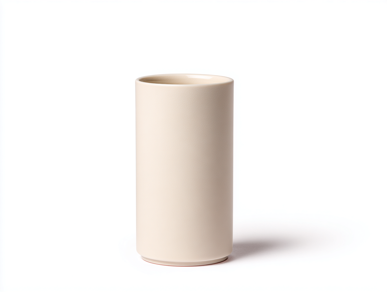 Blumentopf-Keramik-22×22×43 cm-Hellbeige-hohe Zylinderform mit Standring fürs Wohnzimmer-Riviasohaus