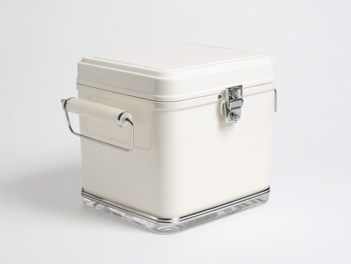 Tragbare Isolierbox-Stahl-Kunststoff-42×28×32 cm-Orange/Silber-22-l-Kühlbox im Retrodesign für die Terrasse-Riviasohaus